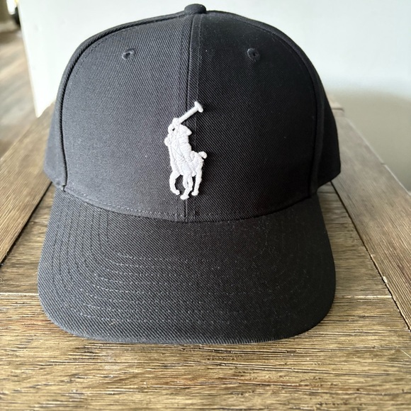 Polo Ralph Lauren Big Pony Black Baseball Cap Adjustable One Size - Picture 6 of 6